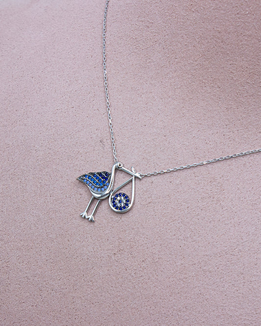 925 Sterling Silver Blue Bird Necklace | Nature-Inspired Pendant Jewelry